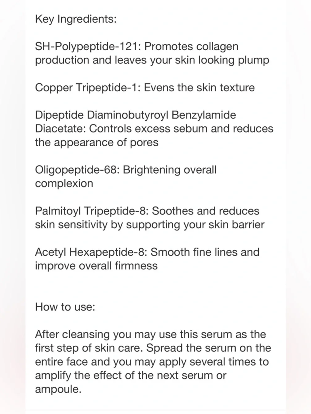 COS White The 6 Peptide Skin Booster Serum Box - Picture 4 of 4